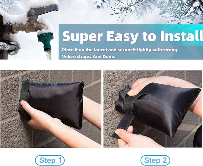 Actgan Outdoor Faucet Covers for Winter, 8.3" H x 6" W Thickened Outside Garden Faucet Socks for Freeze Protection, Insulated Hose Bib Faucet Covers, 3 Pack, Blue - Image 5